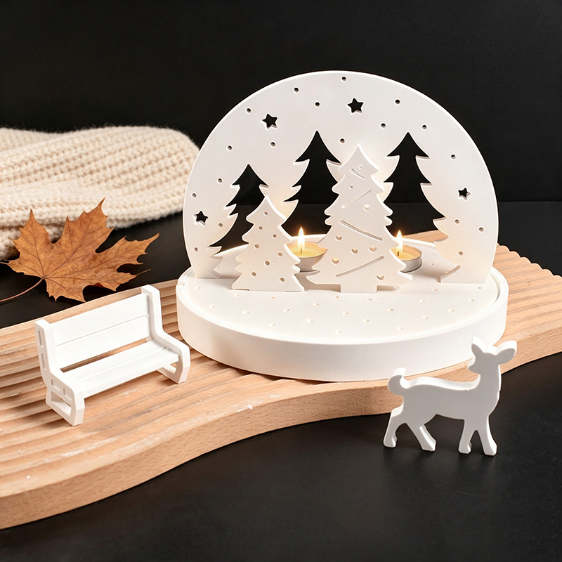 Candle Making Design - Kerst-Eland Theelicht Houder Siliconen Molds, 3D