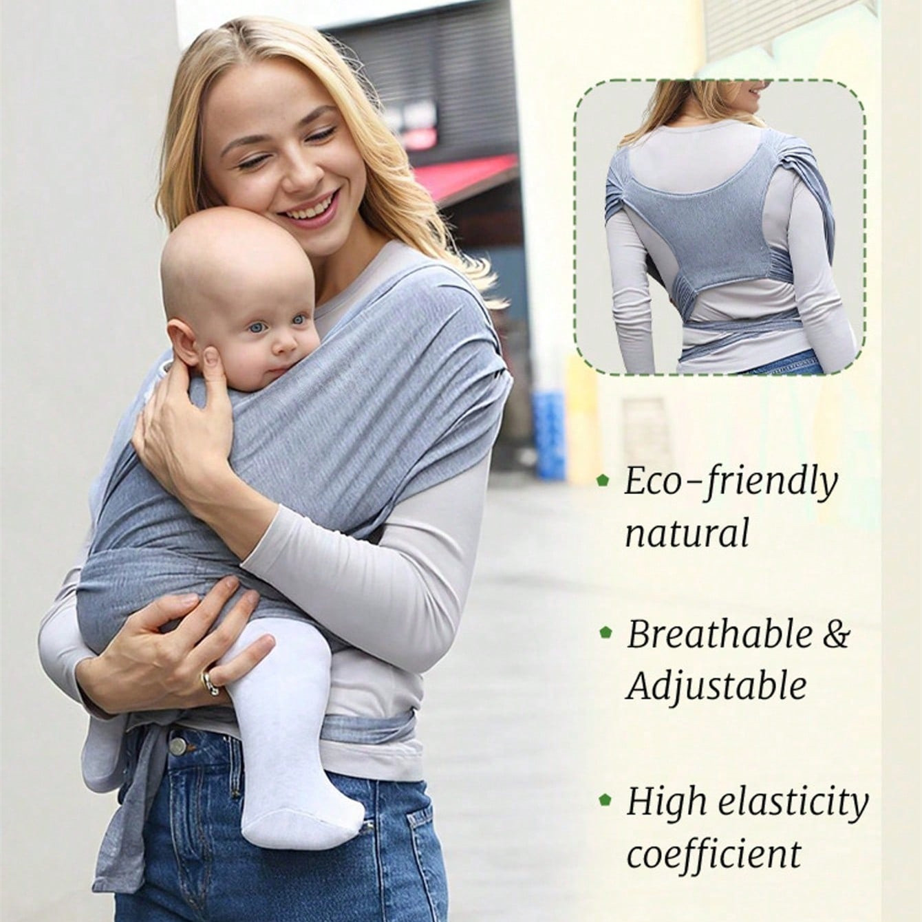 Candle X - Ergonomische babyrugzak, pasgeboren draagdoek met rugzakriemen,