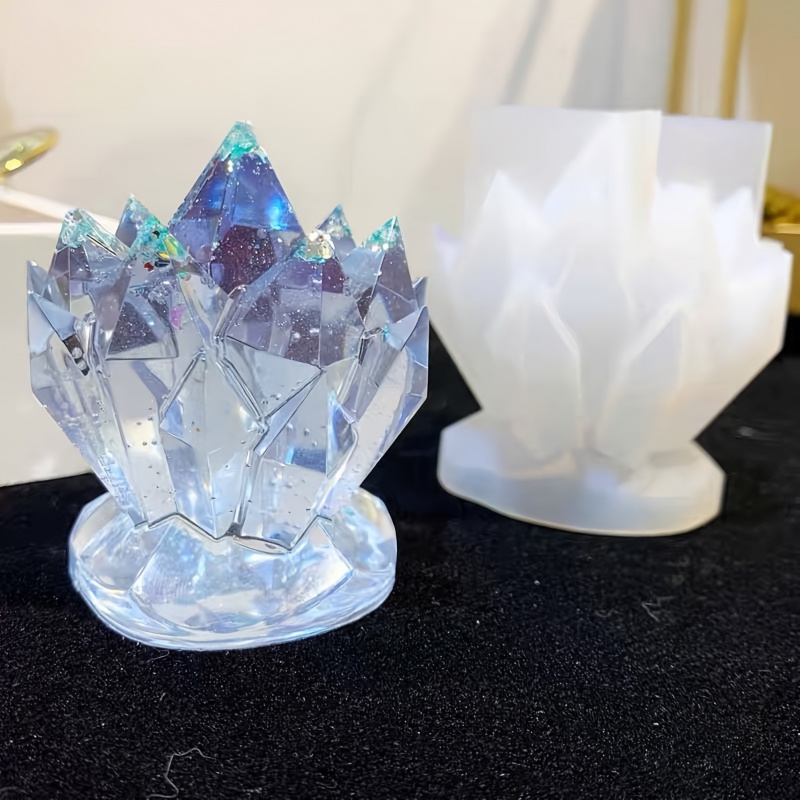 Candle Making Design - 1pcCrystal Cluster Decoratieve Siliconen Mal Kaars