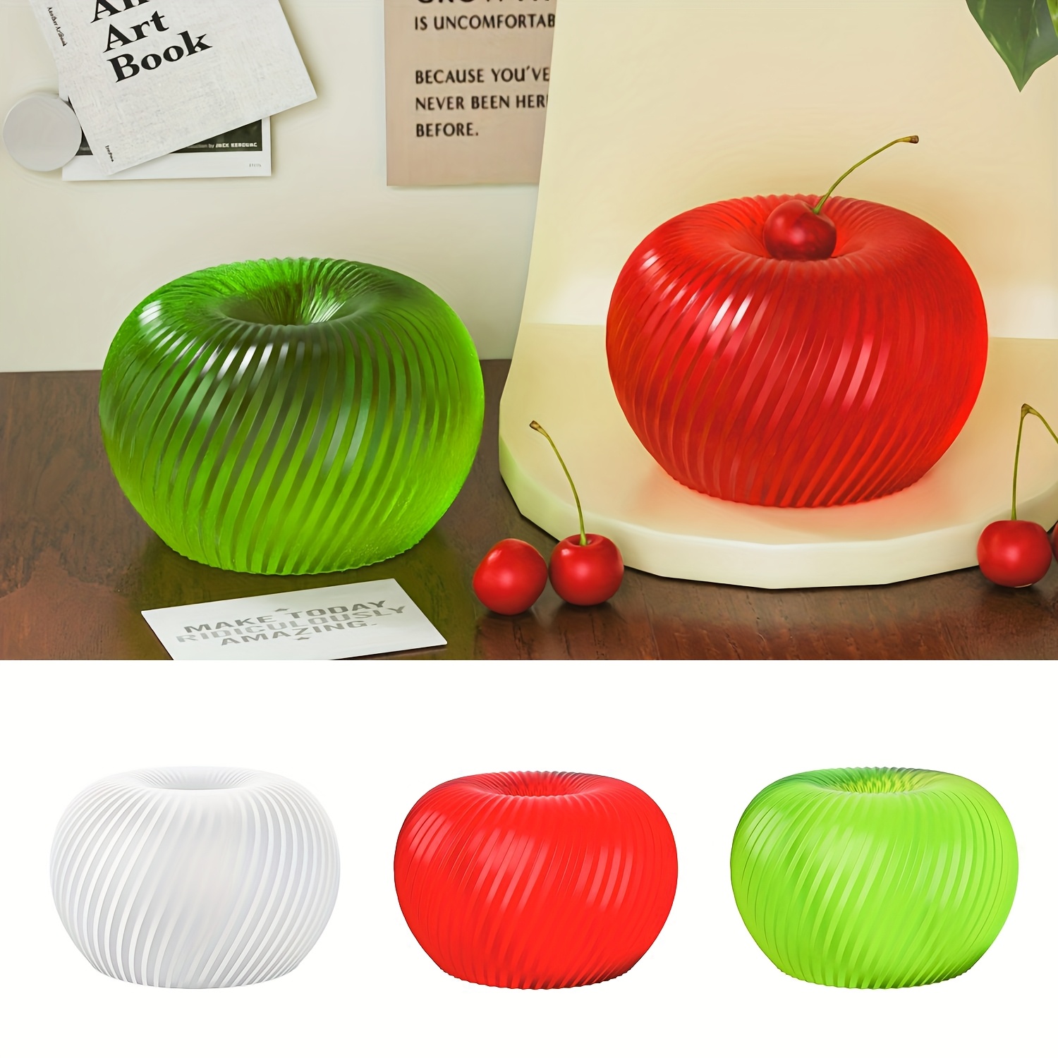 Candle Making Design - Een trendy rode appelvormige siliconen mal,