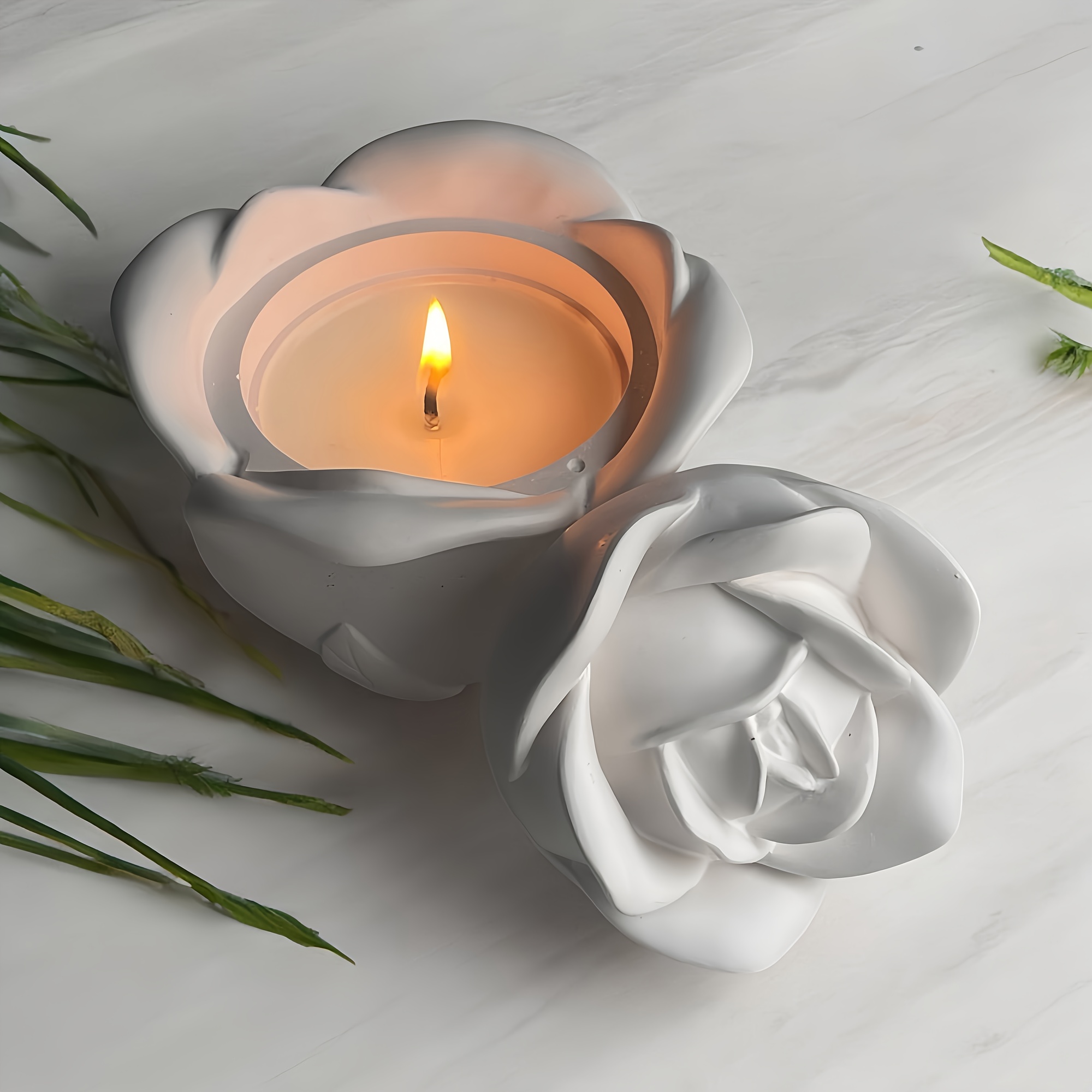 2-delige set roosvormige silic - Candle Making Design recensie en prijs