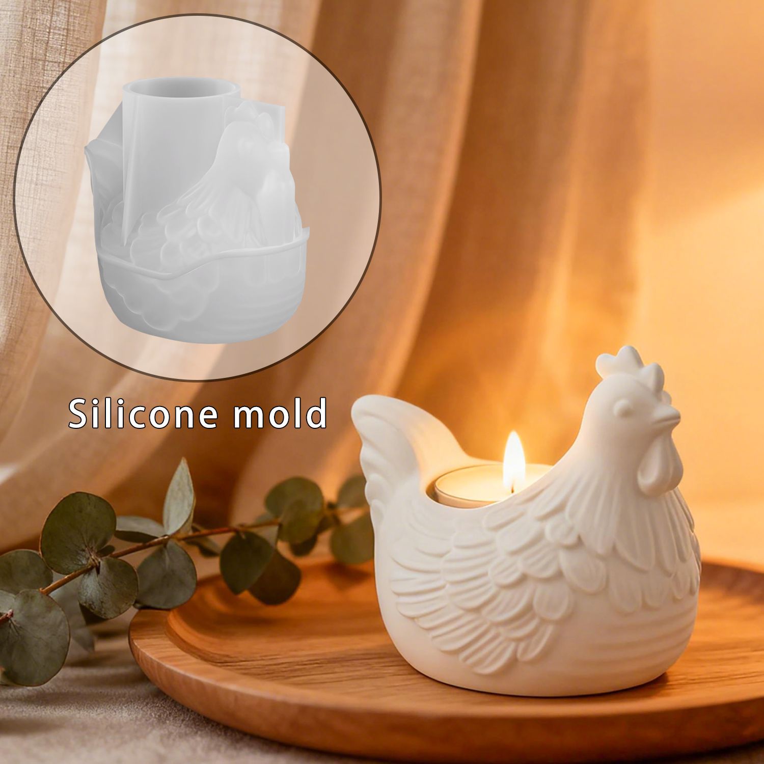 DIY 3D kleine kip kaarshouder  - Candle Making Design recensie en prijs