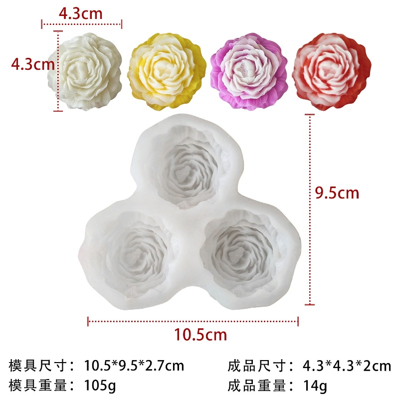 3 stks/set Pioenbloem Kaars Si - Candle Making Set recensie en prijs